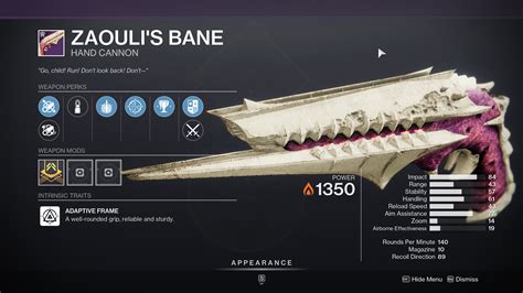 Destiny 2 Zaouli’nin PvE ve PvP için Bane God Roll’u